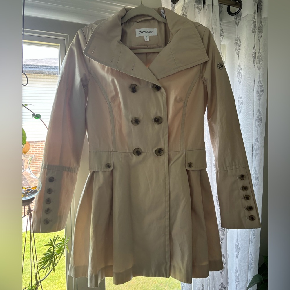 Calvin Klein Women's Pleated Trench Coat
